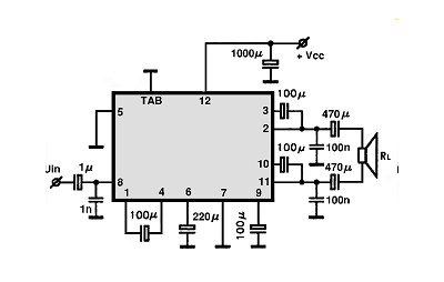 LA4180 BTL circuito eletronico